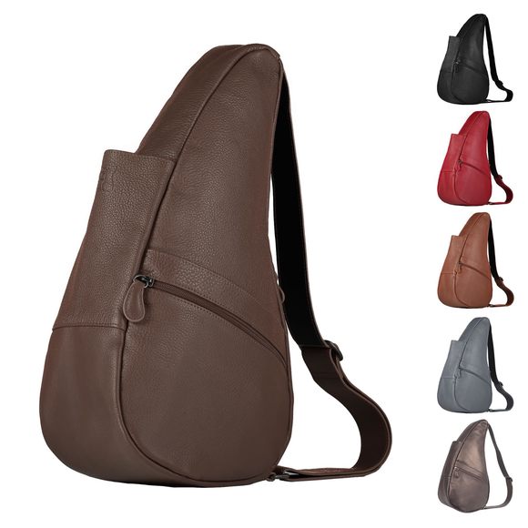 17" Leather Crossbody Sling Healthy Back Bag Espresso xD - Picture 1 of 9